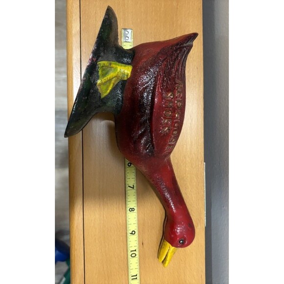 Vintage Red Goose Shoes Advertising Heavy Cast Iron Coin Bank - Picture 8 of 9